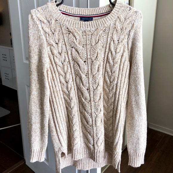 Tommy Hilfiger Cable Knit Sweater, Beige Heather - Picture 3 of 5